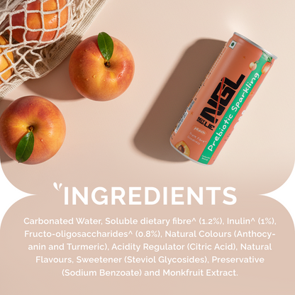 Prebiotic Sparkling with Triple Fibre Goodness - 250ml (Peach)