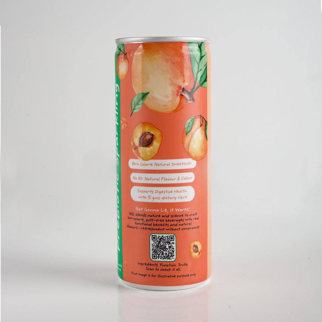 Prebiotic Sparkling with Triple Fibre Goodness - 250ml (Peach)