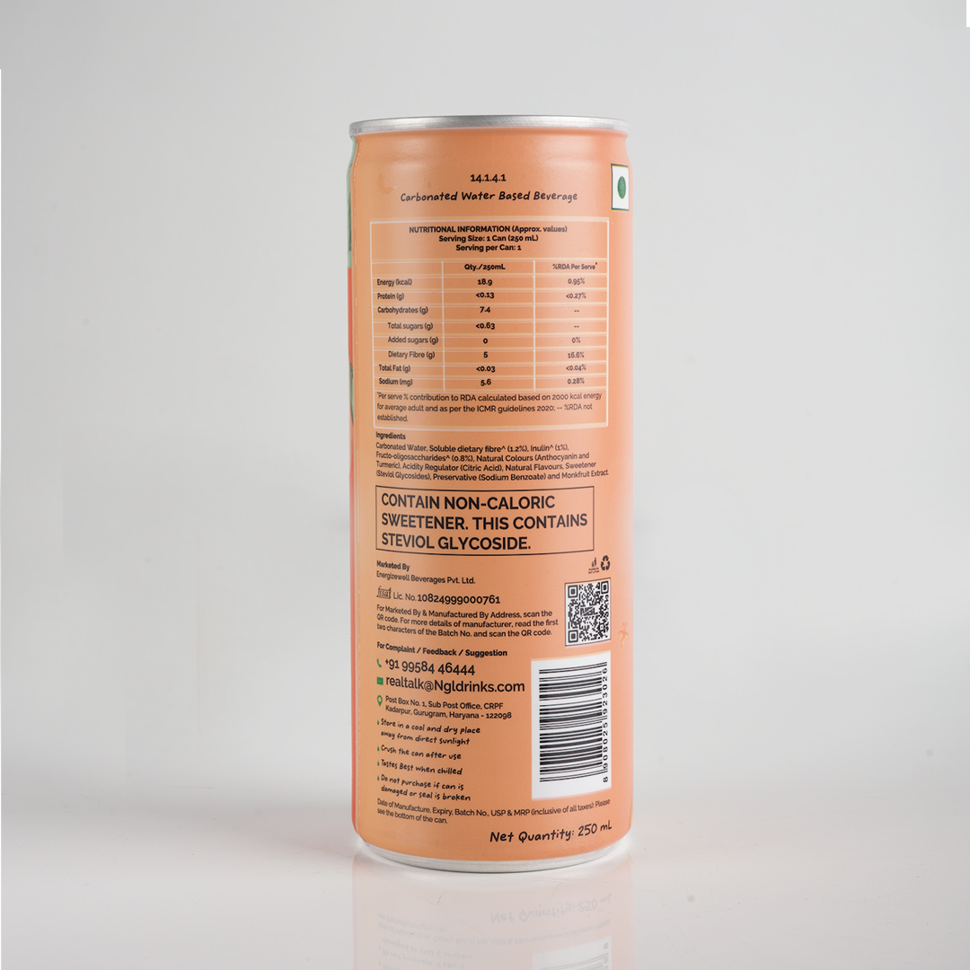 Prebiotic Sparkling with Triple Fibre Goodness - 250ml (Peach)